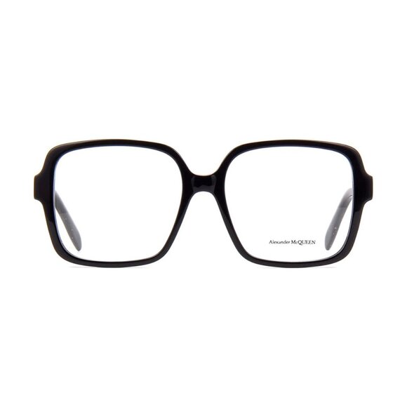NEW AM0286O 001 ALEXANDER MCQUEEN EYEGLASSES BLACK SQUARE WOMEN EYEWEAR - Picture 2 of 3
